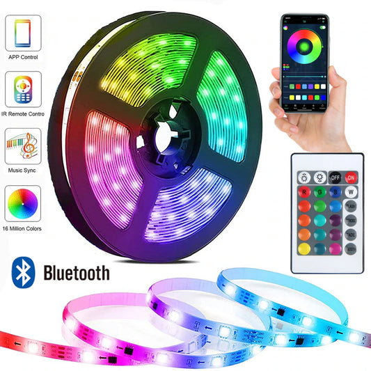 RGB 5050 DC5V USB 24Keys Bluetooth Led Strip Lights Tape with Remote Control Color Change Lamp for Christmas Bedroom Decoration